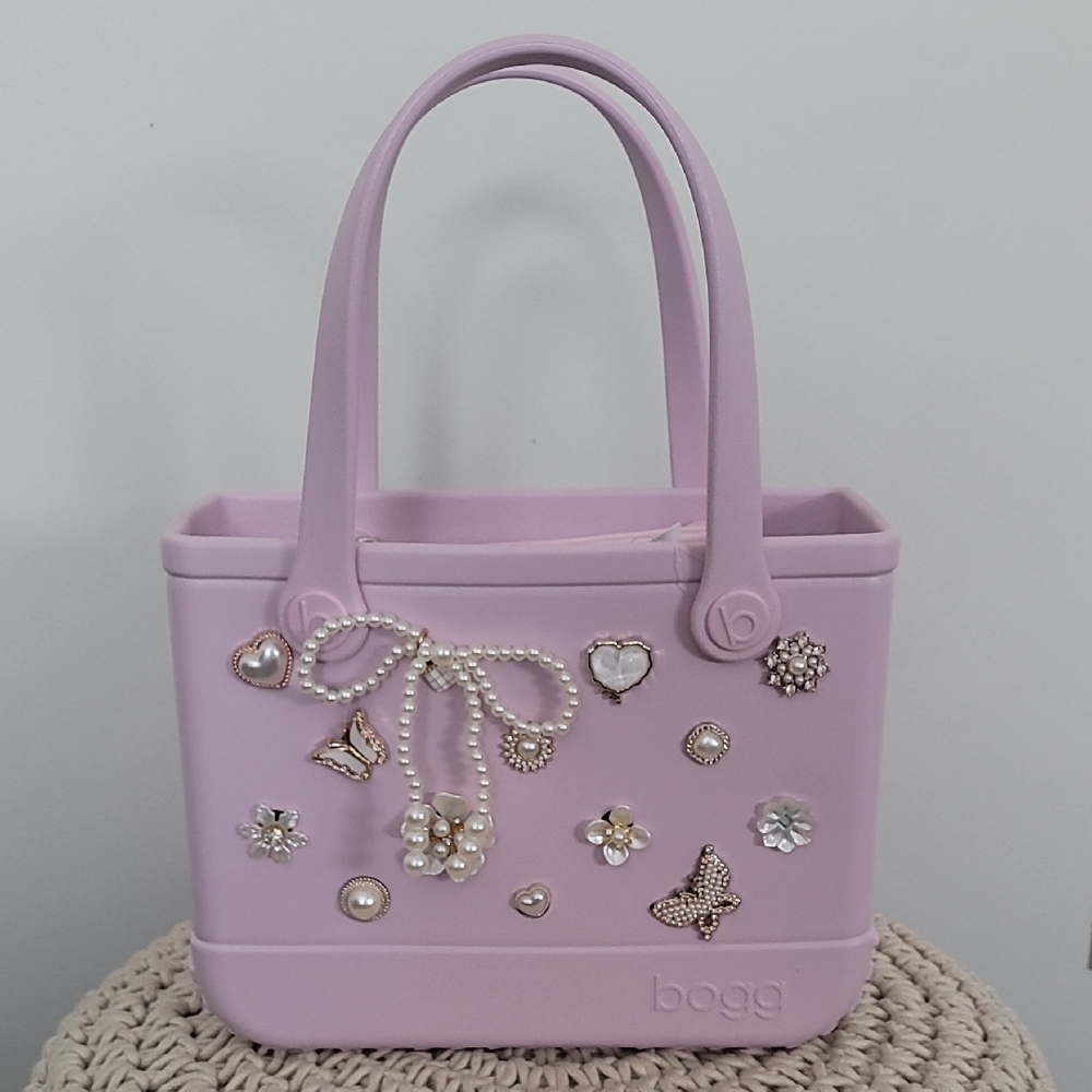 Women's Lavender Tote Bag with Embellishments
